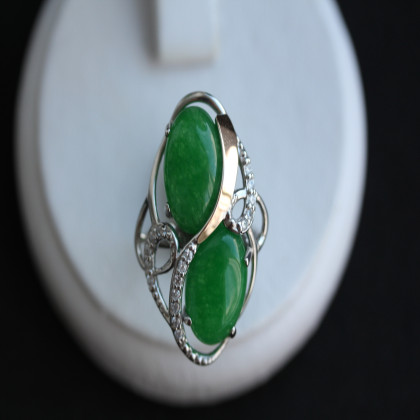 Перстень 317 авантюрин зелений Rh Timofeev 2