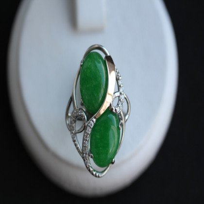 Перстень 317 авантюрин зелений Rh Timofeev 2