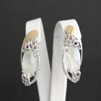 Сережки 318 опал імітація Rh Timofeev