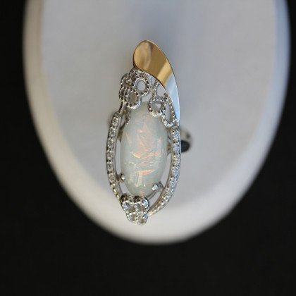 Перстень 318 опал імітація Rh Timofeev