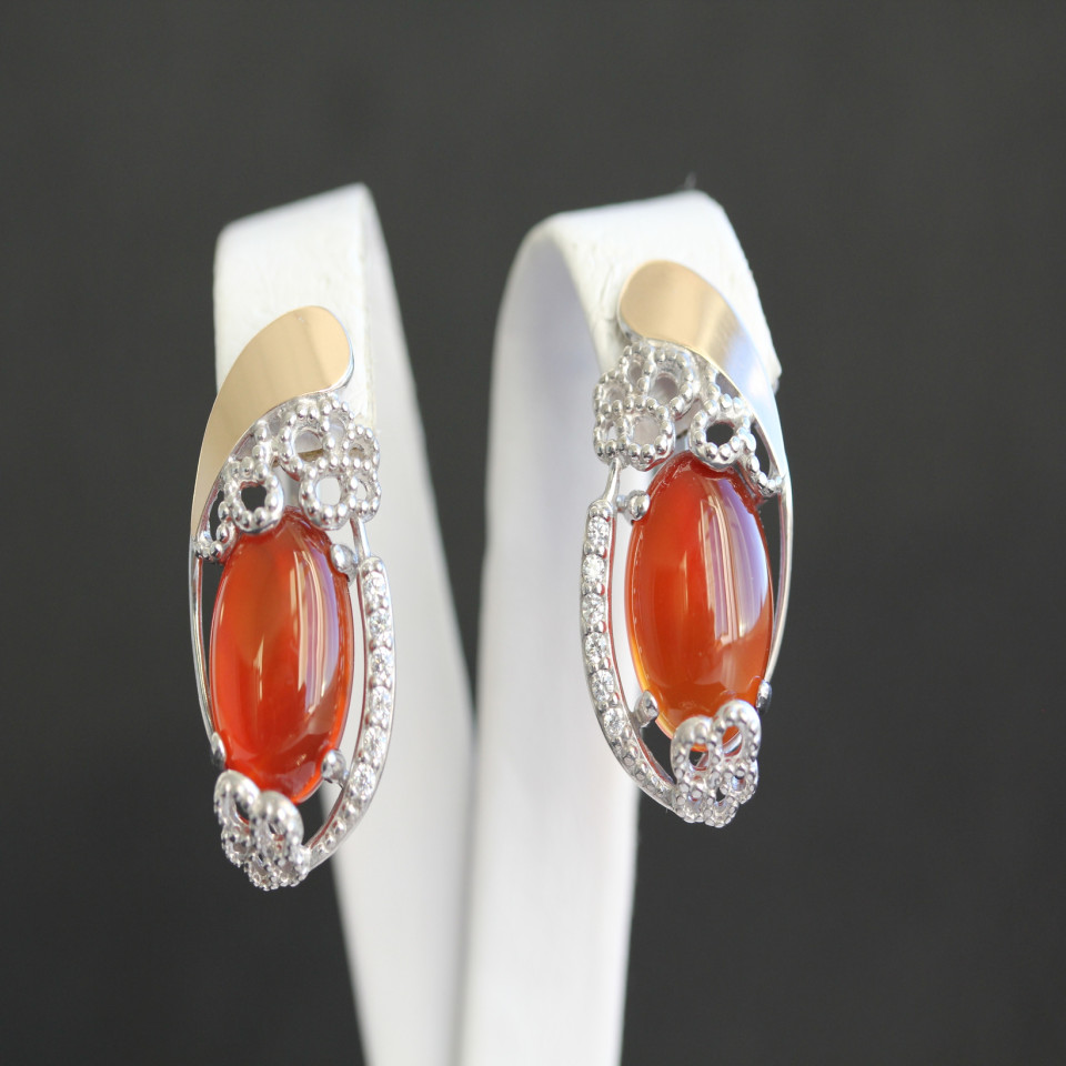 Сережки 318 сердолік Rh Timofeev