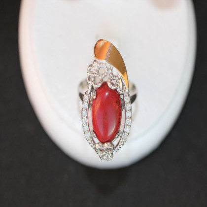 Перстень 318 яшма імітація Rh Timofeev