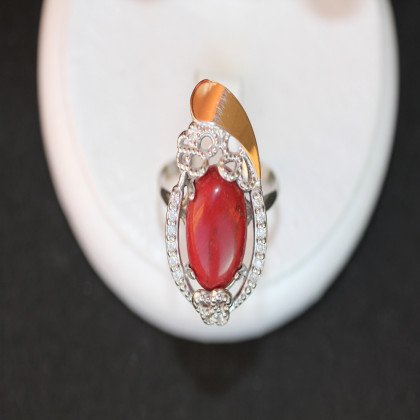 Перстень 318 яшма імітація Rh Timofeev