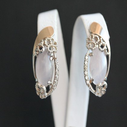 Сережки 318 кварц рожевий Timofeev