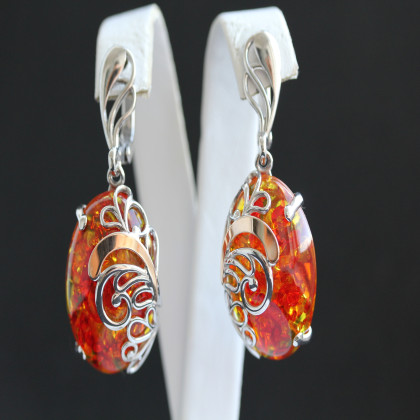 Сережки 321 янтарь жовтий Rh Timofeev