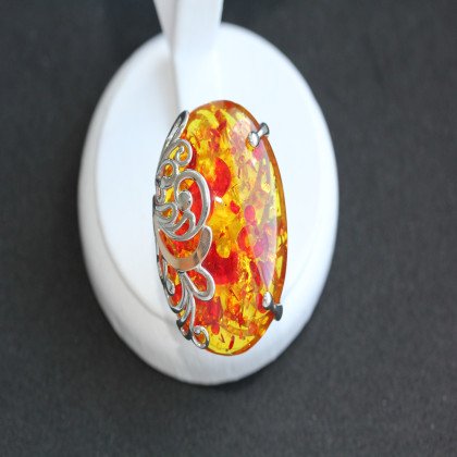 Перстень 321 янтарь жовтий Rh Timofeev