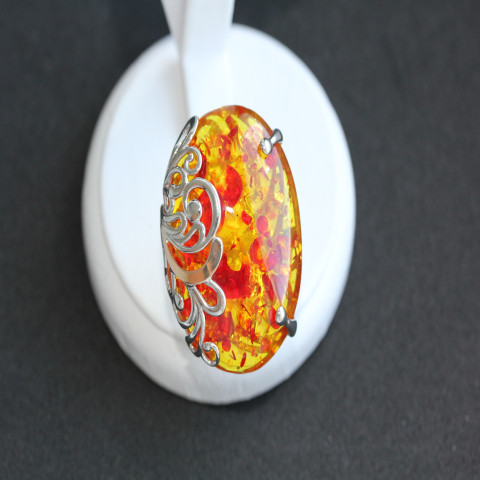 Перстень 321 янтарь жовтий Rh Timofeev