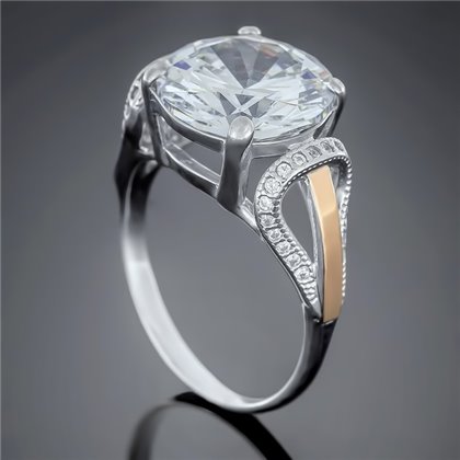 Перстень 489 цирконій білий Rh Timofeev