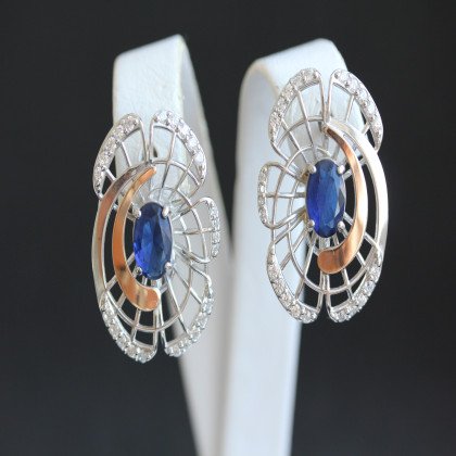 Сережки 339 альпініт синій Rh Timofeev