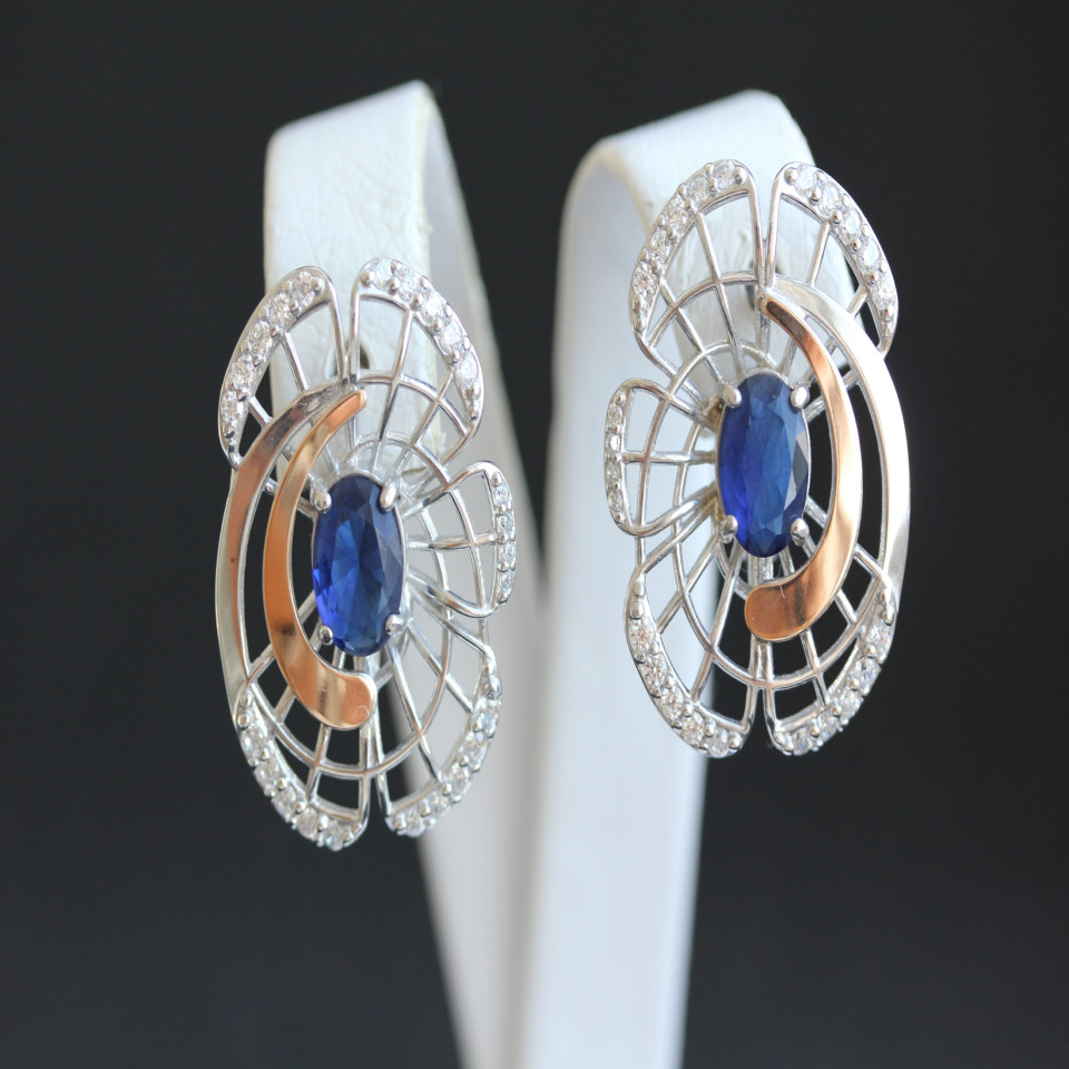 Сережки 339 альпініт синій Rh Timofeev