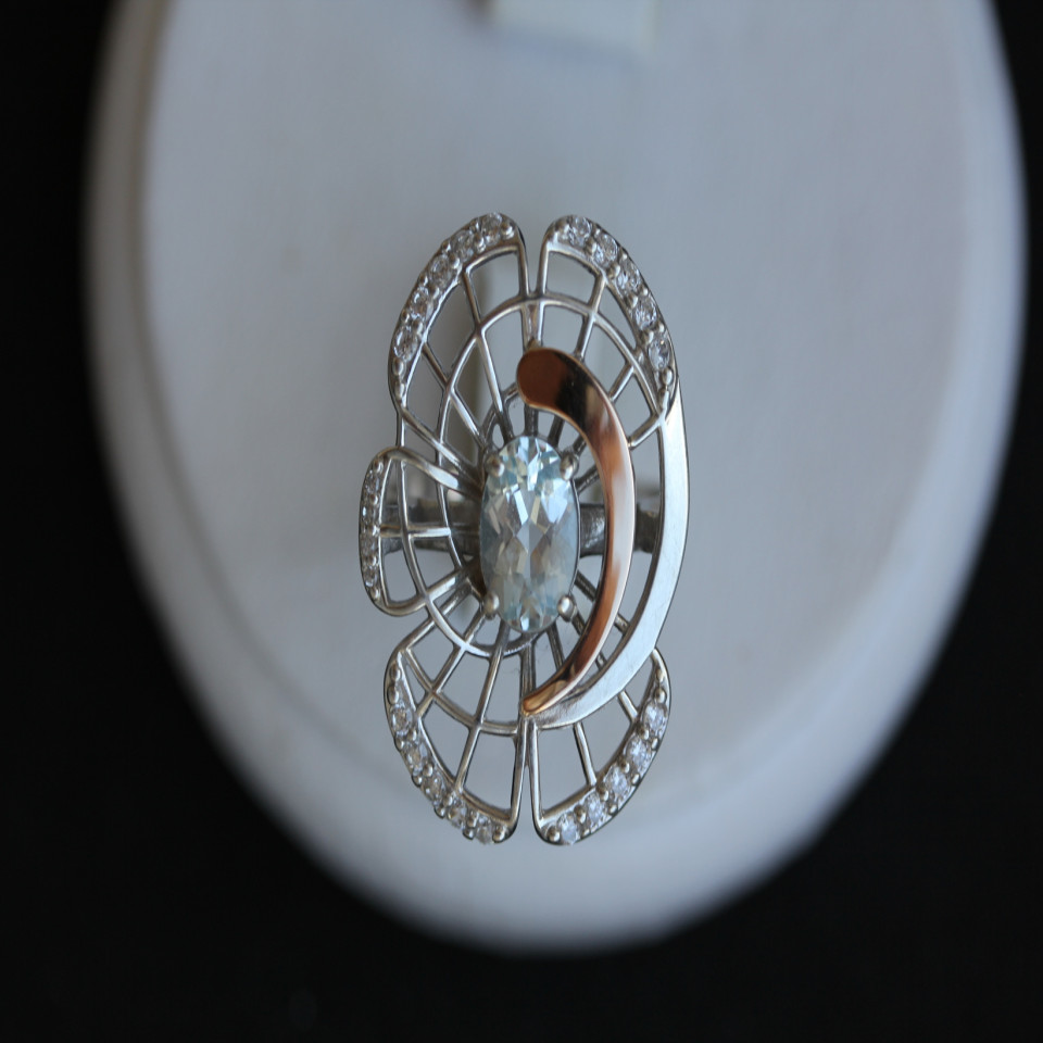 Перстень 339 топаз Rh Timofeev