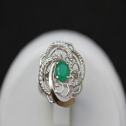 Перстень 349 альпініт зелений Rh Timofeev