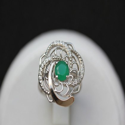 Перстень 349 альпініт зелений Rh Timofeev