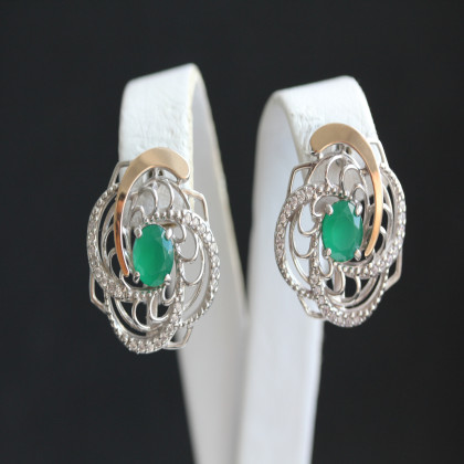 Сережки 349 альпініт зелений Rh Timofeev