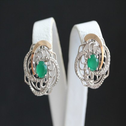 Сережки 349 альпініт зелений Rh Timofeev