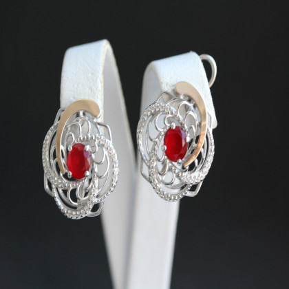Сережки 349 альпініт червоний Rh Timofeev