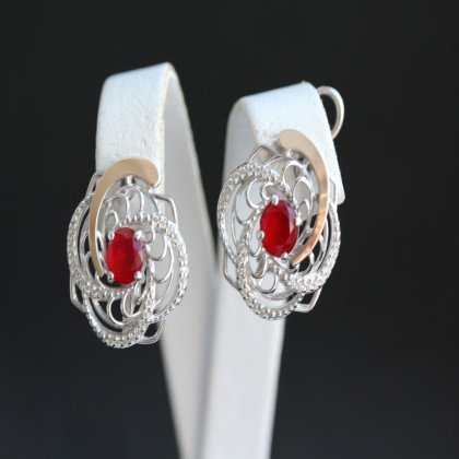 Сережки 349 альпініт червоний Rh Timofeev