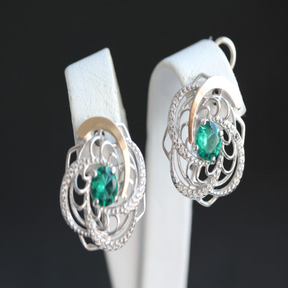 Сережки 349 альпініт смарагд Rh Timofeev