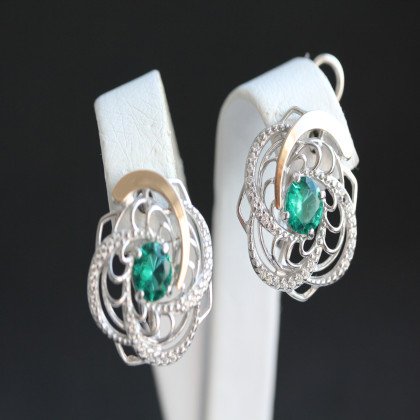 Сережки 349 альпініт смарагд Rh Timofeev
