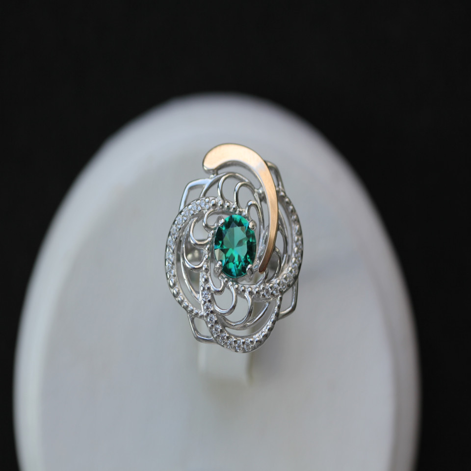 Перстень 349 альпініт смарагд Rh Timofeev