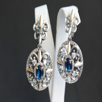 Сережки 366 альпініт синій Timofeev