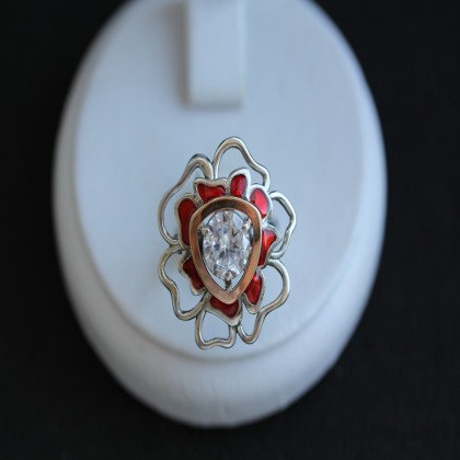 Перстень 374 цирконій білий Rh Timofeev