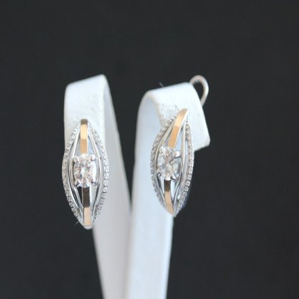 Сережки 377 цирконій білий Rh Timofeev