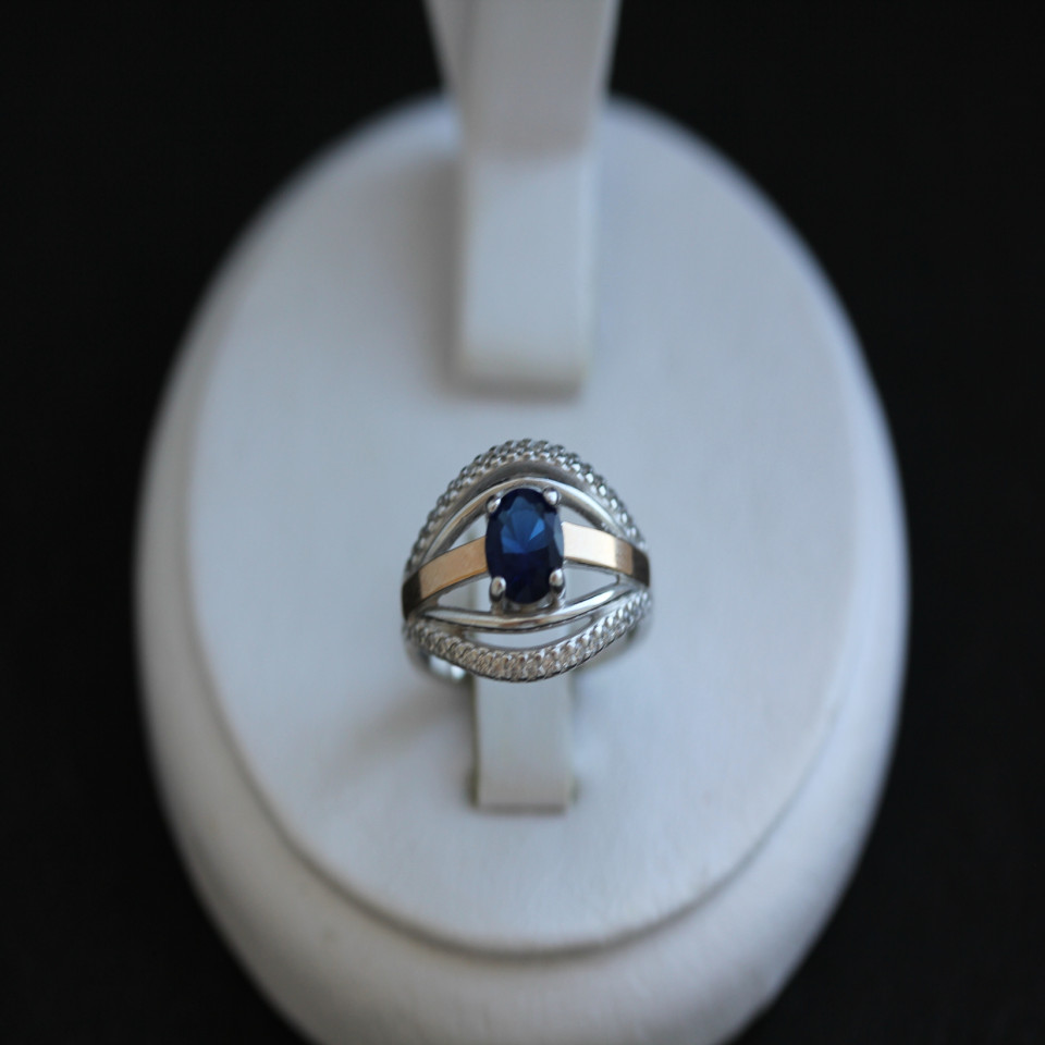 Перстень 377 альпініт синій Rh Timofeev