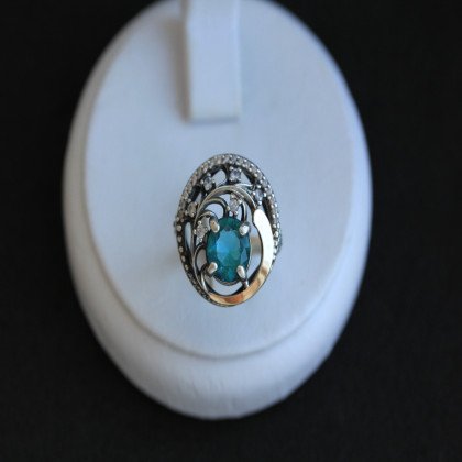 Перстень 378 кварц зелений Timofeev