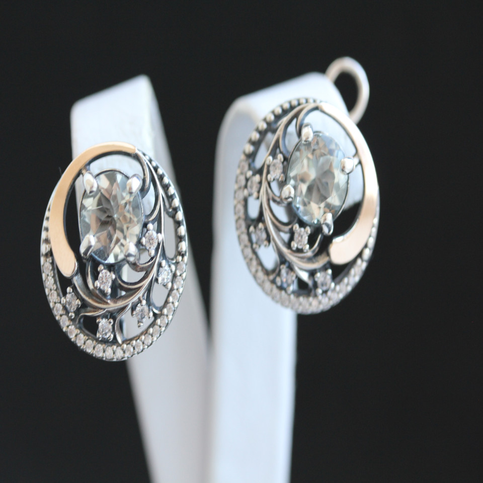 Сережки 378 аметист зелений Timofeev