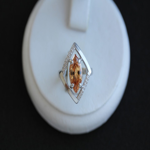 Перстень 379(2) цирконій шампань Rh Timofeev