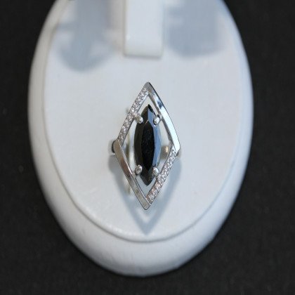 Перстень 379(2) цирконій чорний Rh Timofeev