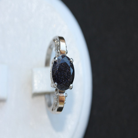 Перстень 384 авантюрин синій Rh Timofeev