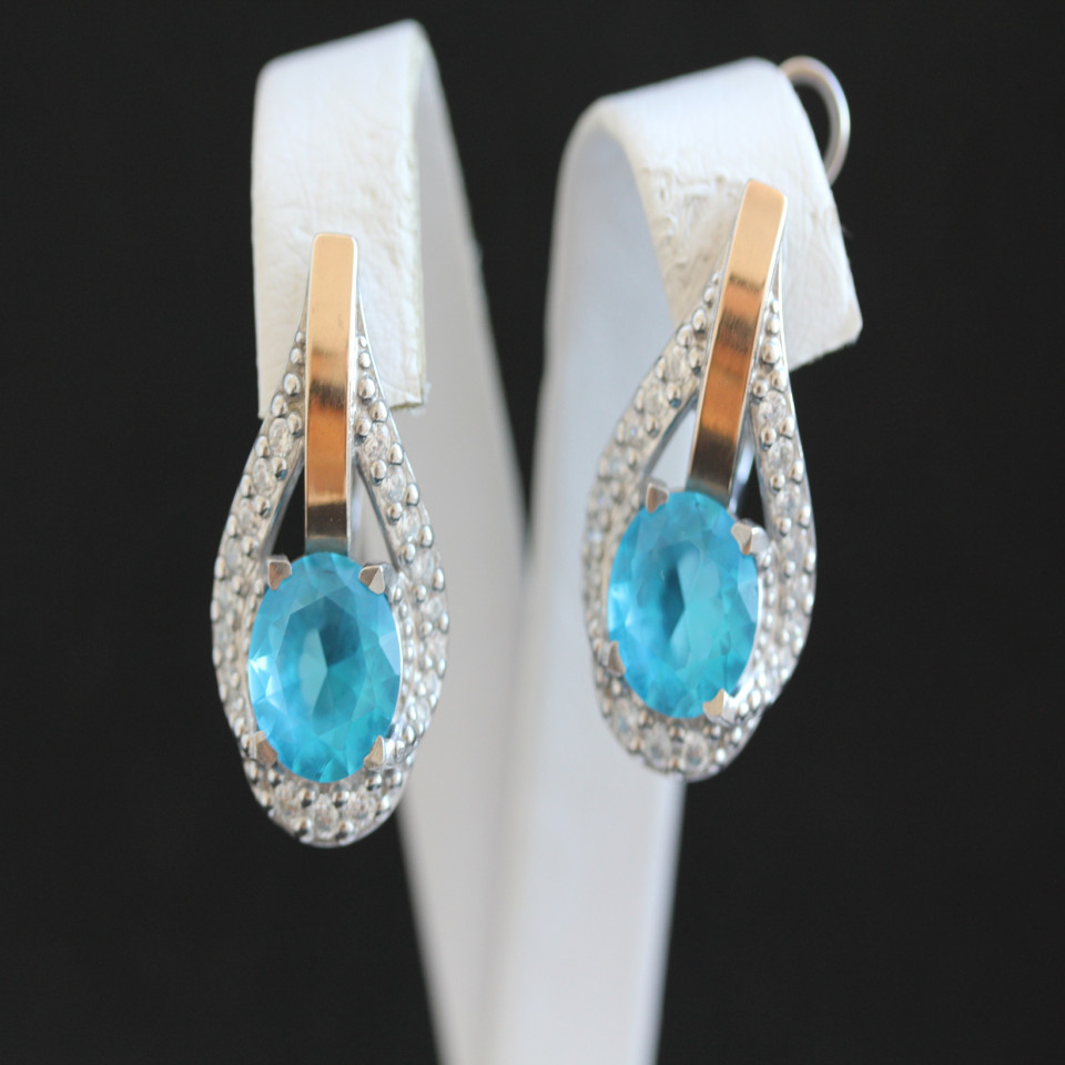 Сережки 385 альпініт блакитний Rh Timofeev