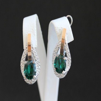 Сережки 385 альпініт смарагд Rh Timofeev