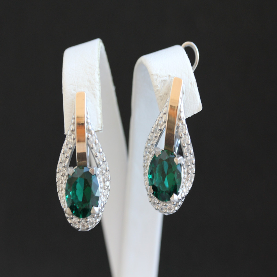 Сережки 385 альпініт смарагд Rh Timofeev