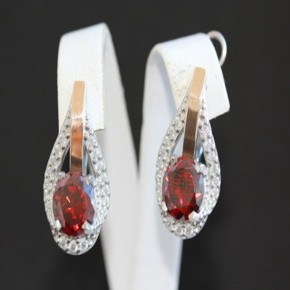 Сережки 385 альпініт гранат Rh Timofeev