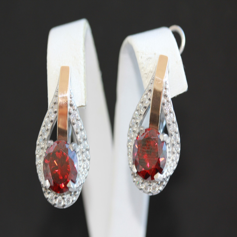 Сережки 385 альпініт гранат Rh Timofeev