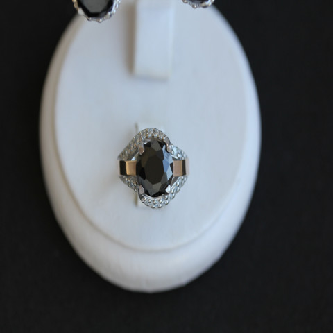 Перстень 385 цирконій чорний Rh Timofeev