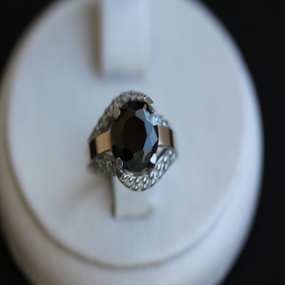 Перстень 385 цирконій чорний Rh Timofeev