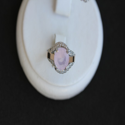 Перстень 385 кварц рожевий Rh Timofeev