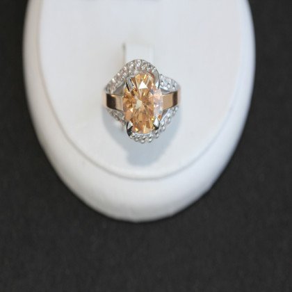 Перстень 385 цирконій шампань Rh Timofeev