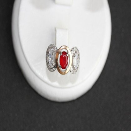 Перстень 393 альпініт червоний Rh Timofeev