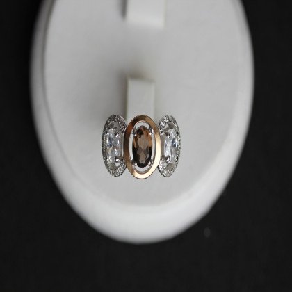 Перстень 393 раухтопаз Rh Timofeev