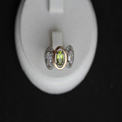 Перстень 393 хризоліт Rh Timofeev