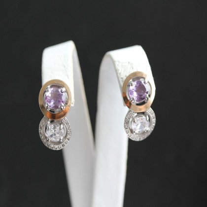 Сережки 393 аметист Rh Timofeev