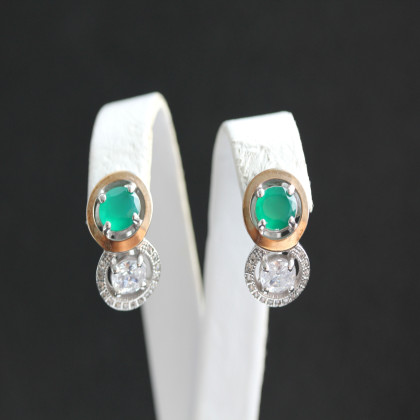 Сережки 393 агат зелений Rh Timofeev