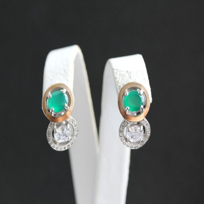 Сережки 393 агат зелений Rh Timofeev