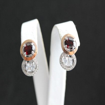 Сережки 393 гранат Rh Timofeev