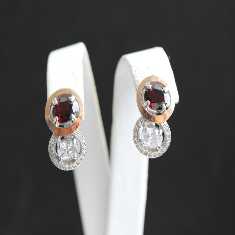 Сережки 393 гранат Rh Timofeev